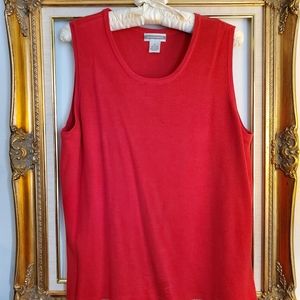 Investment sleeveless red top